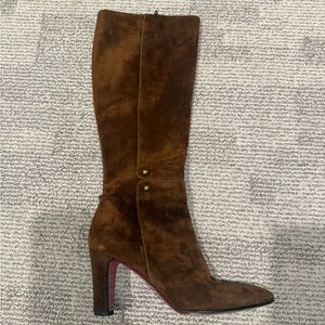 Christian Louboutin Brown Suede Heeled Boots